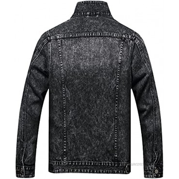 BULUWIE Jean Jacket For Men,Ripped Jacket Slim Fit Fashion Denim Jacket Trucker Jacket Coats