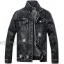 BULUWIE Jean Jacket For Men,Ripped Jacket Slim Fit Fashion Denim Jacket Trucker Jacket Coats