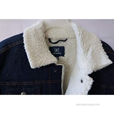 Gorge Men's Fleece Jean Jacket Winter Cotton Sherpa Lined Denim Trucker Jacket