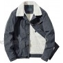 Haellun Men's Vintage Slim Fit Fleece Sherpa Lined Corduroy Denim Trucker Jacket