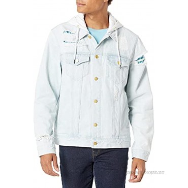 LRG Men's Lifted Research Collection Hooded Denim Jacket