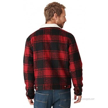 Lucky Brand Men's Long Sleeve Plaid Wool Sherpa Trucker Jacket