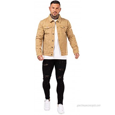 Mens Denim Jacket Button-Down Oversized Big and Tall