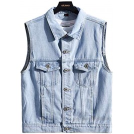 Men's Sleeveless Denim Jacket Casual Jeans Vest