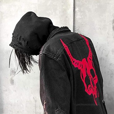 Seidarise Men's black denim jacket Jean Hip Hop Oversized Cropped Street wear Coat