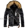 Tebreux Men's Denim Fleece Jacket Casual Faux Fur Collar Sherpa Jeans Coat Winter Trucker Jacket
