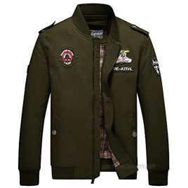 Cheerun Spmor Men's Bomber Jacket Military Jacket Men Lightweight Warm Cotton Casual Jackets Thick Stand Collar Coat