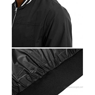 Cotrasen Men's Bomber Jacket Lightweight Windbreaker Full Zip Active Coat Outwear