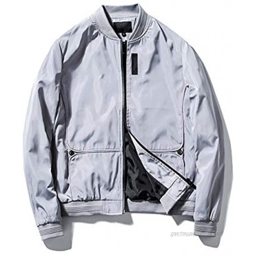 Guanzizai Men's Lightweight bomber jacket Softshell outwear Zipper Windbreaker Flight Coat
