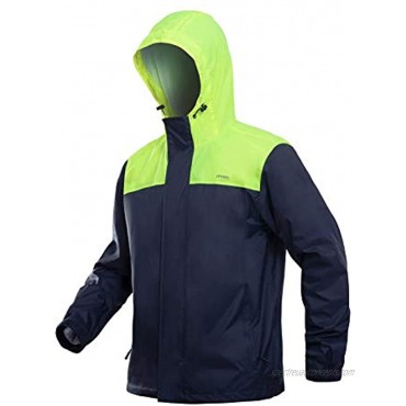 MAGCOMSEN Men's Hooded Raincoats Waterproof Rain Jacket Mesh Lined Lightweight Breathable Windbreaker