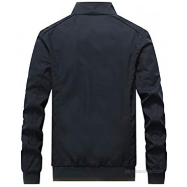PASOK Men's Cotton Military Jackets Lightweight Outdoor Coat Stand Collar Windbreaker Field Jacket