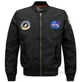 PASOK Men's Lightweight Bomber Jacket Flight NASA Jacket Windbreaker Softshell Coat Outwear