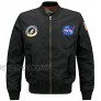 PASOK Men's Lightweight Bomber Jacket Flight NASA Jacket Windbreaker Softshell Coat Outwear