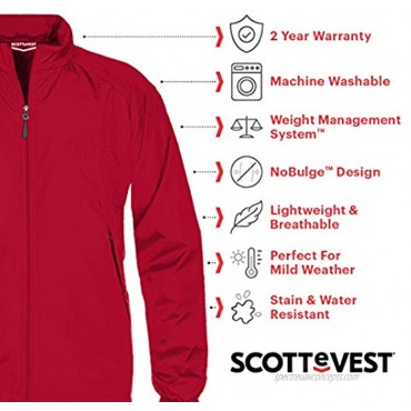 SCOTTeVEST Men's Pack Windbreaker Travel Jacket | 19 Pockets | Anti-Pickpocket
