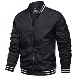 TACVASEN Men's Bomber Jackets Lightweight Windbreaker Spring Fall Full Zip Active Coat Outwear