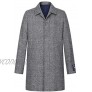 AIYIMEI Men Wool Coat Mens Plaid Topcoat Men's Mid Long Classic Shirt Collar Single Breasted Concealed Front Wool Overcoat