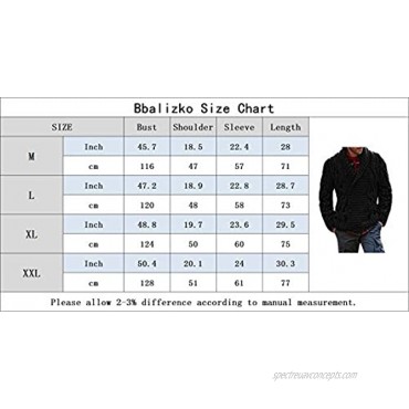 Bbalizko Mens Shawl Collar Chunky Cardigan Double Breasted Cable Knit Sweater Jacket