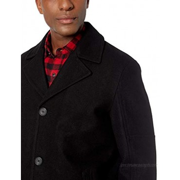Cole Haan Men's Melton Wool Car Coat with Scarf