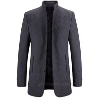 Mens Wool Coat Thick Long Trench Jacket