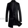 Mordenmiss Men's Premium Double Breasted Woolen Pea Coat Notched Collar Overcoat