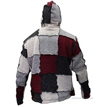 Shopoholic Fashion Mens Winter Patch Wool Hippie Jacket