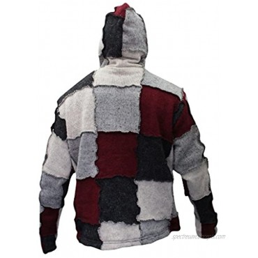 Shopoholic Fashion Mens Winter Patch Wool Hippie Jacket