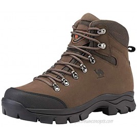 CAMEL CROWN Mens Hiking Boots Outdoor Trekking Backpacking Boot Mid Hiker Boot for MenCoffee Black 8 M US