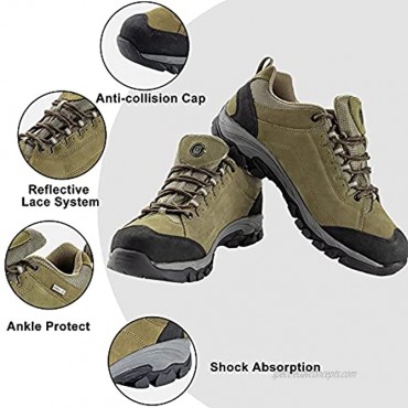 Night Cat Hiking Boots for Men Waterproof Breathable Skid Resistance Backpacking Shoes Leather Trekking Shoe Comfortable Perfect Grip for Outdoor Size 8 to 12