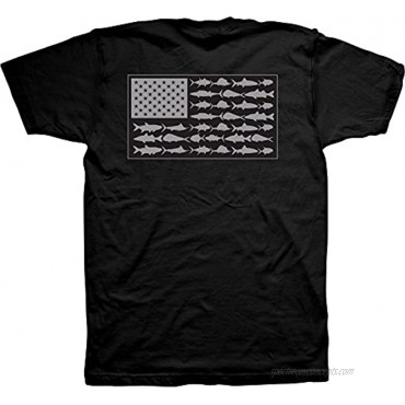 Columbia PFG Americana Saltwater Fish Flag T-Shirt Black