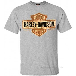 Harley-Davidson Men's Tee Distressed Bar & Shield T-Shirt Gray 30296597
