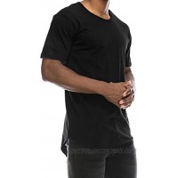 JC DISTRO Mens Hipster Hip Hop Elong Longline Crewneck T-Shirt