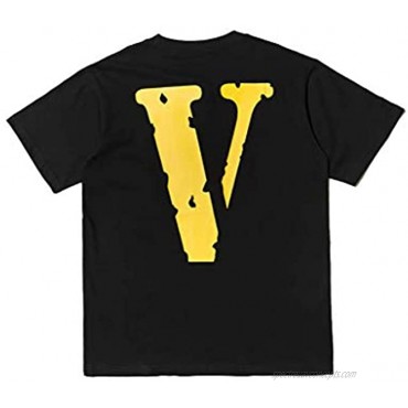 V-Lone Big V Letter Print T-Shirts for Men Women Crewneck Short-Sleeve Tees Hip Hop Vintage Graphic T Shirt