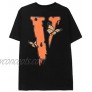 Vlone T Shirt Butterfly Graffiti Orange Big V Letter Short Sleeve Men's and Women's T-Shirts