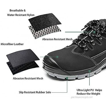 DRKA Men's Steel Toe Anti Static Work Sneaker Water Resistant Safety Shoes