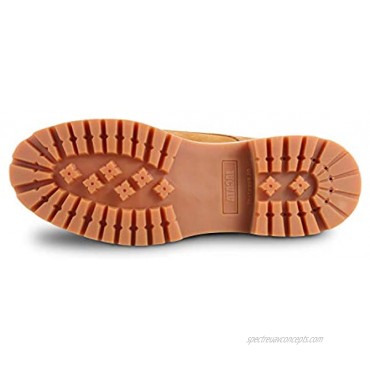 Jacata Men's Soft Toe Leather Non-Slip Work Shoes Oil Resistant Construction Rubber Outsole Work Boots