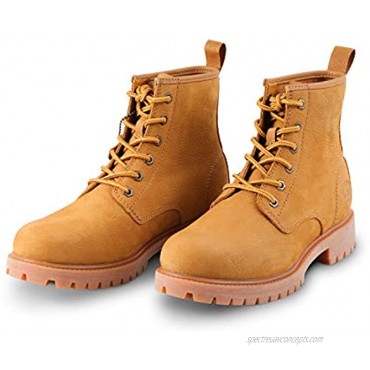 Jacata Men's Soft Toe Leather Non-Slip Work Shoes Oil Resistant Construction Rubber Outsole Work Boots