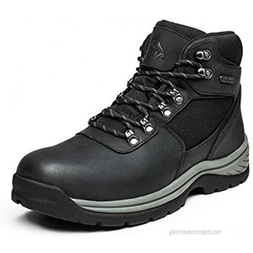 NORTIV 8 Men's Ankle Waterproof Work Boot Mid Leather Outdoor Hiking Boots