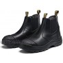 ROCKTURTLE Steel Toe Work Boots for Men Black Waterproof Slip on Safety Boot 6 Comfortable Slip Resistant Men's Working Shoes 8 10.5
