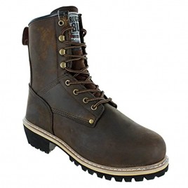 Rugged Blue MS003-ST-9W Pioneer II Insulated Logger Boot Steel Toe 9W English Capacity Volume Leather 9W Brown