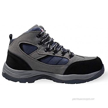 Walkchic Men's Leather Steel Toe Work Boot Puncture Resistant Slip Safety Construction Shoe