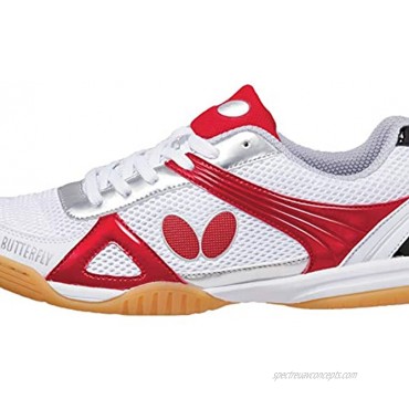 Butterfly Trynex Table Tennis Shoes – Stylish Shoes for Ping Pong – Sizes 4.5-10 – White Blue or White Red Shoes – Men or Women Sneakers