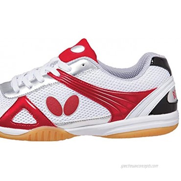 Butterfly Trynex Table Tennis Shoes – Stylish Shoes for Ping Pong – Sizes 4.5-10 – White Blue or White Red Shoes – Men or Women Sneakers