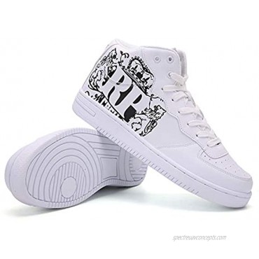 Men's High Top Sneakers Hip Hop Graffiti Classic Sneaker Leather Walk Street Casual Shoes