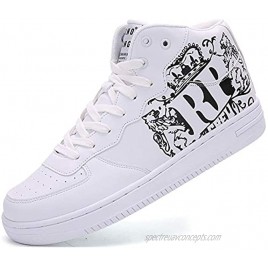 Men's High Top Sneakers Hip Hop Graffiti Classic Sneaker Leather Walk Street Casual Shoes