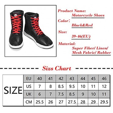 Men's Motorcycle Shoes Breathable Ankle Boot Protective Gear Anti-Slip Footwear Black 12