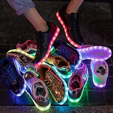 PYYIQI LED Light Up Shoes for Women Men Sports LED Shoes Dancing Sneakers Low-Top USB Charging Shoes for Kids