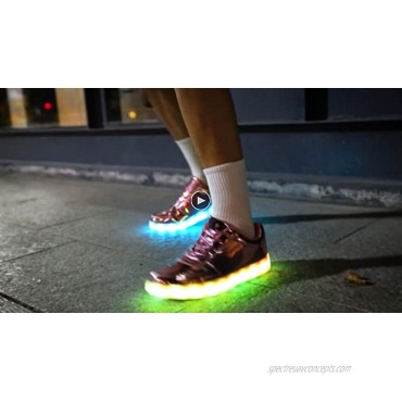 PYYIQI LED Light Up Shoes for Women Men Sports LED Shoes Dancing Sneakers Low-Top USB Charging Shoes for Kids
