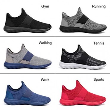 Troadlop Mens Running Tennis Shoes Knitted Breathable Walking Athletic Shoes Fashion Sneakers