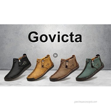 Govicta Men's Shoes Leather Loafers Casual Ankle Chukka Boots Comfortable Slip On Walking Shoes for Work Office Dress Outdoor