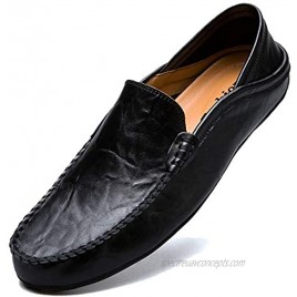 MCICI Mens Loafers Moccasin Driving Shoes Premium Genuine Leather Casual Slip On Flats Fashion Slipper Breathable Big Size